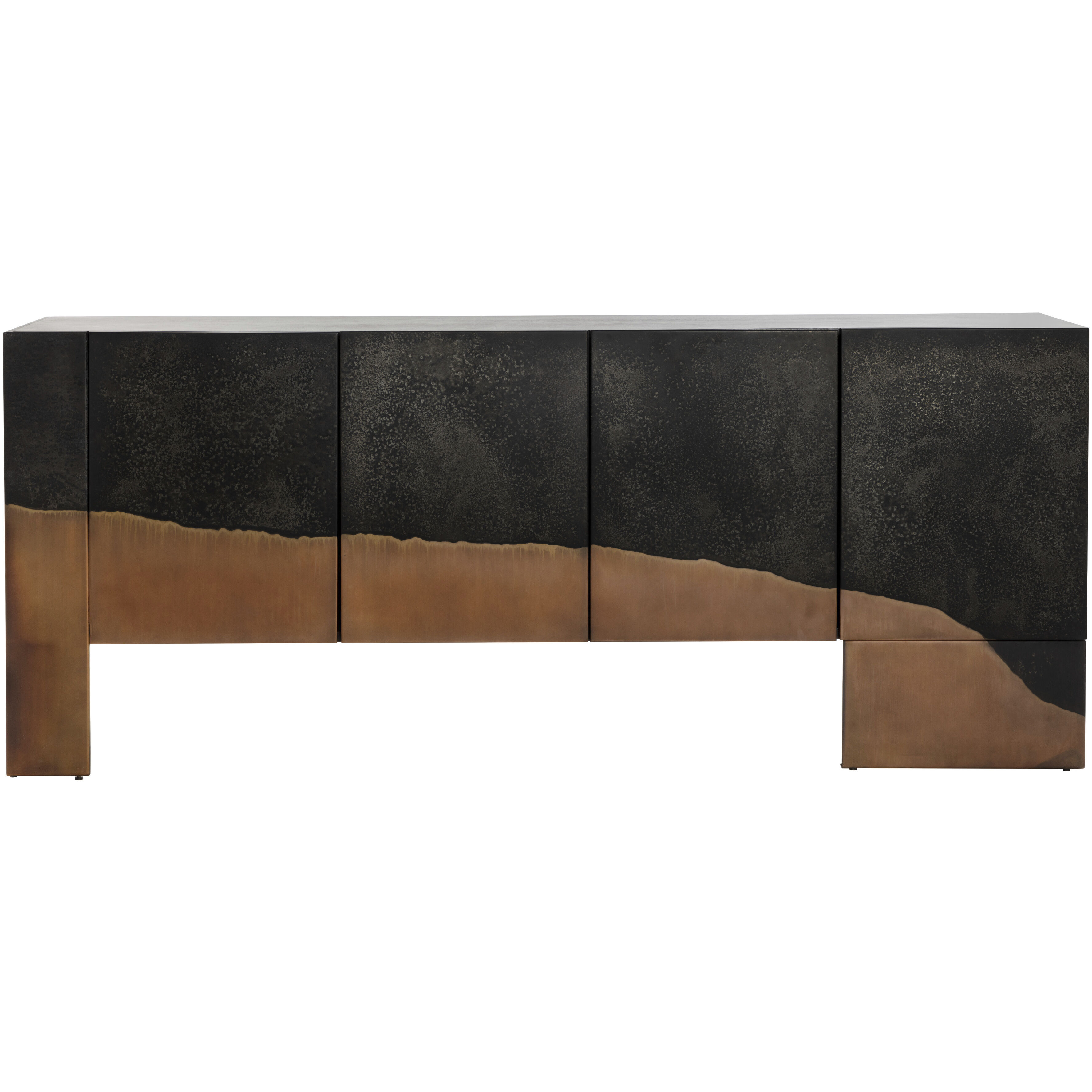 Tapio 77.5 X 16.5 inch Matte Black / Copper Sideboard